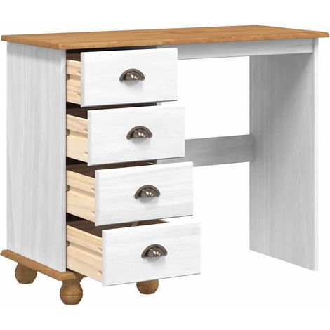 Maison Exclusive - Scrivania ASKIM Bianco 95 x 40 x 75 cm Pino massello
