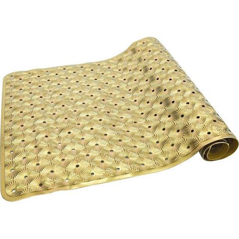 Tapis de Baignoire antidérapant avec ventouses - Lavable en Machine - pour Enfants - Convient aux Tout-Petits - 38,1 x 68,6 cm - Doré (1/5)