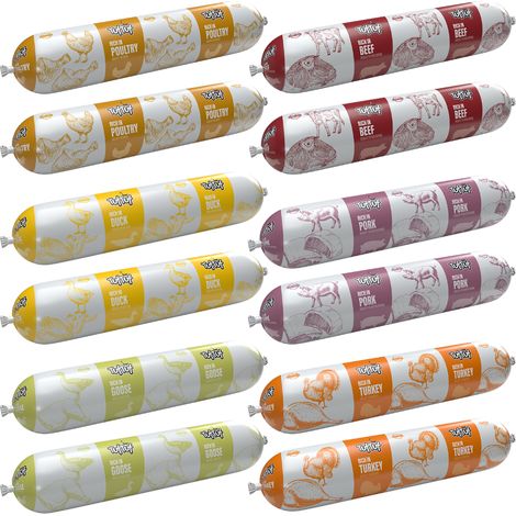 TufTuf Nassfutter für Hunde, Geschmacksmix, Riegel, 12 x 900 g, Alleinfuttermittel (1/5)