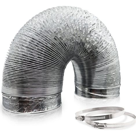 Conducto de ventilación de aluminio de 150 mm para campana extractora, ventilador tubular (5 metros de longitud) (1/3)