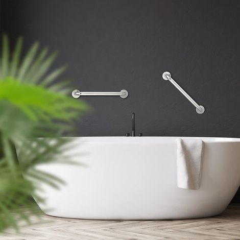 Barra de apoyo de pared,2 piezas,Barra de apoyo para inodoro,Acero inoxidable,Acero inoxidable,Barra de apoyo para bañera,40 cm (1/4)