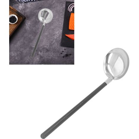 louche à fondue en acier inoxydable anti-brûlure, louche isotherme, louche à soupe à manche noir (1/5)