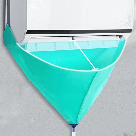 Housse de protection pour nettoyage de climatisation split avec tuyau de drainage - Sac imperméable PVC pour lavage AC mural (1/5)