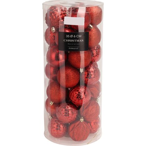 Weihnachtskugeln 6 cm, 35 Stück