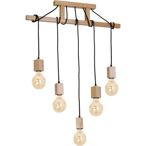 eko-light JACK Holzpendelleuchte 75 cm modernes rustikales Design