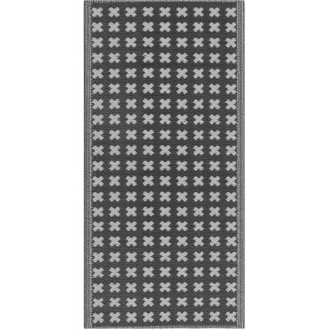 Tappeto per Esterni Nero Sintetico 90 x 180 cm Eco Friendly Moderno Rohtak (1/5)