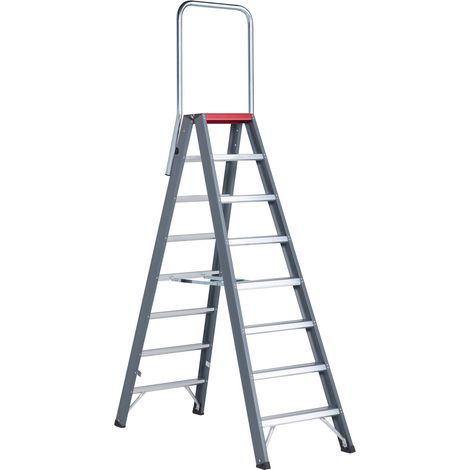 Altrex Falco beidseitig begehbare Stufenleiter FDO 8 Stufen mit Bügel (1/4)