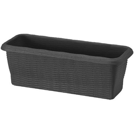 FIORIERA RETTANGOLARE 'PAGLIA' cm 60x20x17,5 lt.11,5 - antracite