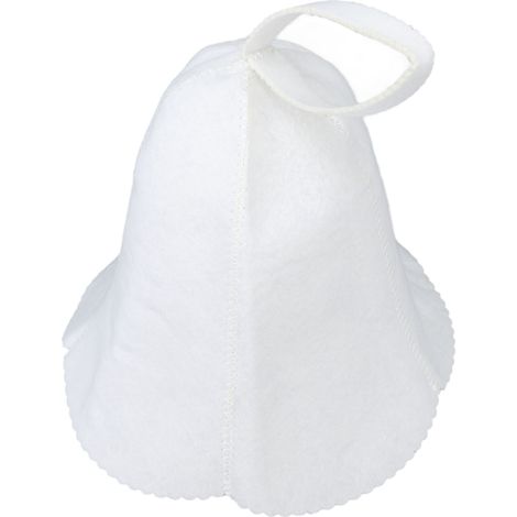 Chapeau de sauna en feutre absorbant l'eau, confortable et universel pour hommes et femmes, blanc. (1/5)