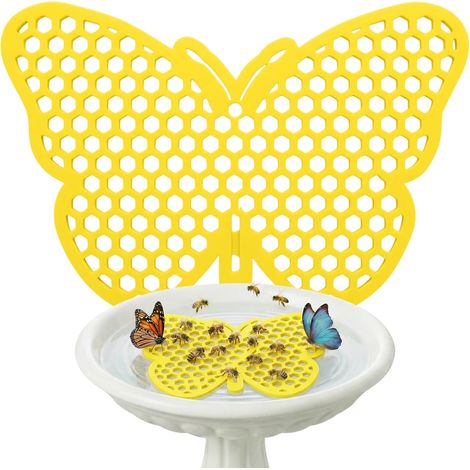 Estación de riego de abejas, estación de riego de mariposas, decoración de jardín, mariposa, amarillo, 1 unidad (1/5)