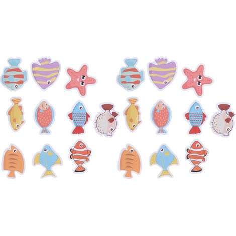Jeffergarden :2 Sets Nonslip Bathtub Stickers Matte Colorful Fish Self Adhesive Waterproof Mouldproof Safe for Baby Shower-DOU