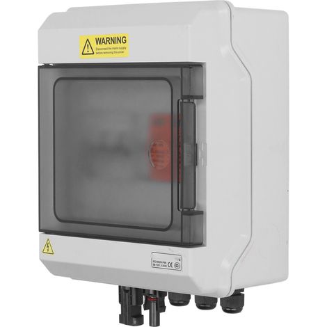 Boîtier de raccordement photovoltaïque DC1000V 1 entrée 1 sortie avec fusible 15A et disjoncteur 16A DC pour systèmes de production d'énergie (1/5)
