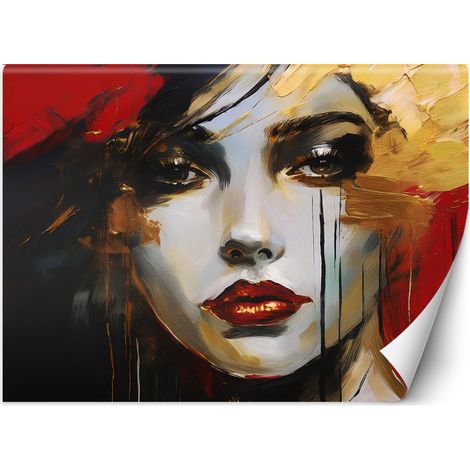 Fototapete Frau Gesicht Abstraktion 350x245 cm