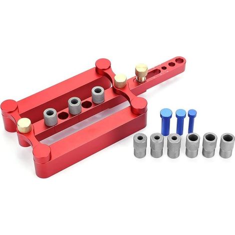 Self chevilles avec trou de perage Guide Kit,6/8/10 mm forets gommes goupilles de positionnement Self centrage chevilles Long Jig DIY Outil de travail du bois (1/5)