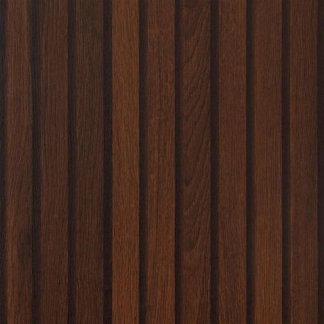Papier Peint Panneau Bois Panneaux Acoustiques 3D 60cm x 400cm Vinyle Papier Peint Adhesif Mural Marron Foncé Scandinave Tasseau Aspect Naturel Revetement Mural pour Hôtel Salon Couloir (1/5)