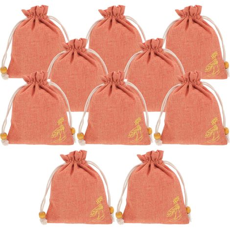 Lot de 10 Sachets Parfumés pour Armoire en Tissu Léger Orange Style Chinois Cordon, Effet Décoratif Délicat pour Rangement Bijoux ou (1/5)
