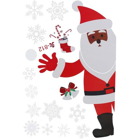 Autocollants pour Fenêtres Vinyle Décorations de Noël avec Flocons de Autocollants Amovibles pour Porte et Fenêtre (1/5)