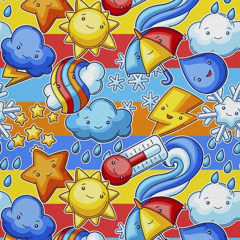 Outdoor-Stoffe Oxford - Motiv Kawaii-Wetter (1/5)