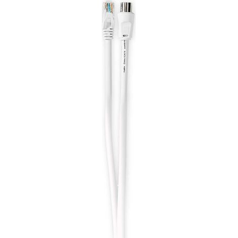 Nedis Coax & Cat6 Kombikabel / IEC (Coax) Stecker / RJ45 Stecker / IEC (Coax) Buchse / RJ45 Stecker / Vernickelt / RG58 / 75 Ohm / Doppelt geschirmt / 3.00 m / Rund / PVC / Weiss / Box