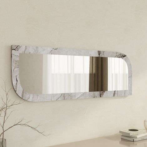Espejo Grano, Forma Rectangular, Tipo de Pared, Estructura Transparente, 120x40h cm Gris Mármol (1/4)