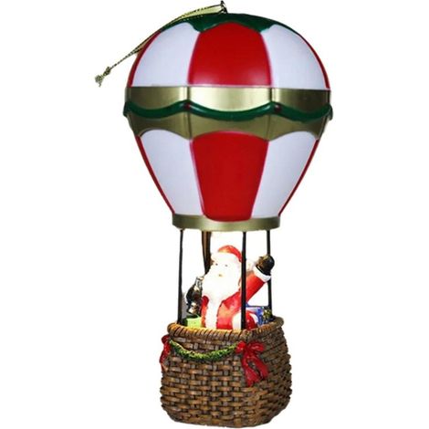 Décorations de Noël Lumineuses en Résine pour Décoration de Maison, Montgolfière, Père Noël, Décoration Miniature pour les Vacances (1/4)