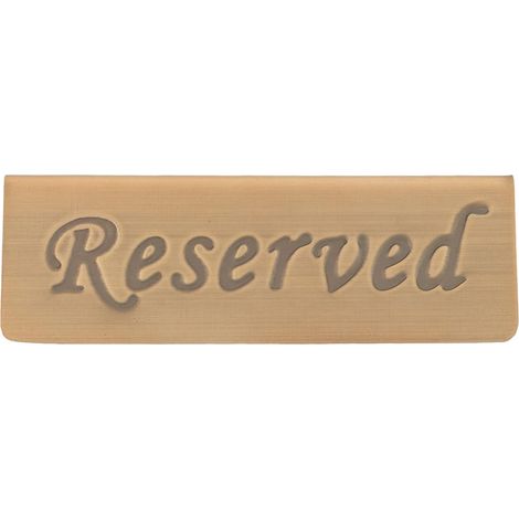 Panneau de réservation, panneau d'affichage de panneau de siège réservé anglais en acier inoxydable en bronze antique (1/5)