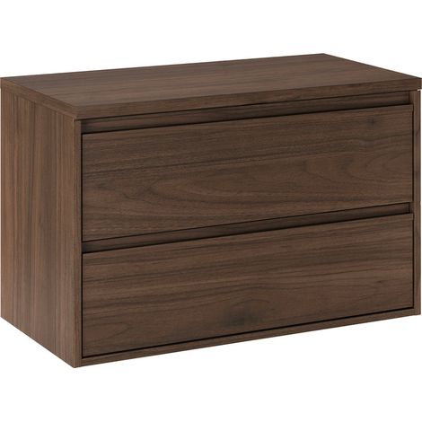 Waschtischunterschrank 80cm Edmé mit 2 Schubladen, Holzoptik (1/5)