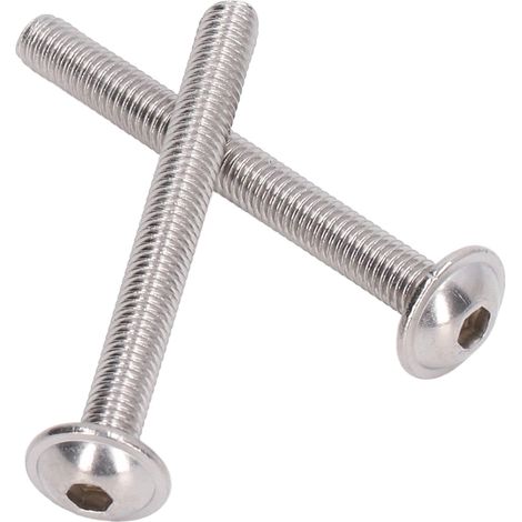50 Vis à tête cylindrique bombée A2-70 en acier inoxydable, Kit de boulons à six pans creux M5x40mm (50 pièces)
