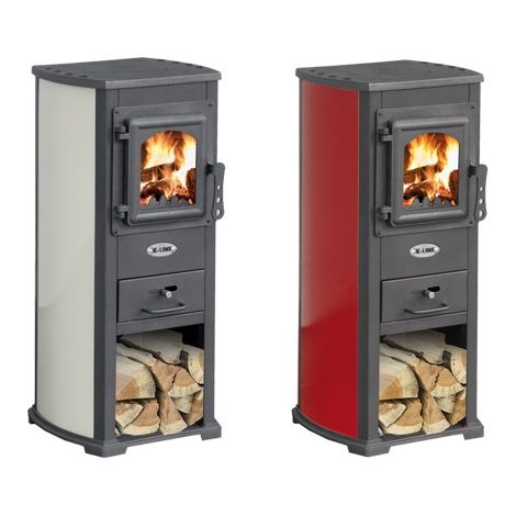 STUFA A LEGNA 5,3 Kw KARMA ROSSO 40x46xH90 cm