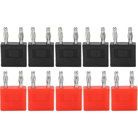Double prise banane, 10 pièces, forte connectivité, bonne conductivité électrique, Double rangée 4mm, 2 voies pour ordinateurs (1/5)