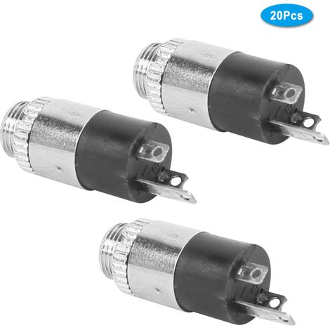 Lot de 20 prises jack femelles pour casque audio/vidéo stéréo 3,5 mm avec écrou de serrage PJ-392 (1/5)