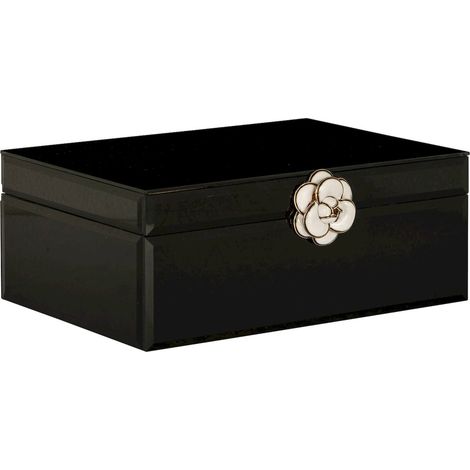 Boîte à Bijoux Élégante Vivy Noir Grande - Noir Profond avec Touche d'Or (1/5)