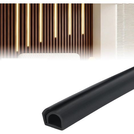 Goulotte de câble pour panneaux acoustiques - 12 x 12 mm - Flexible - Cache-câbles auto-adhésif - Protection des câbles - Gestion des câbles pour studio, maison, bureau (noir, 3 m) (1/5)