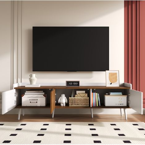 Mueble TV de tres puertas con almacenamiento natural HAVRYA (1/5)
