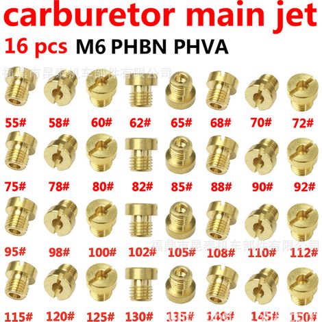 16-particle carburetor M6 injector main jet Derotto main jet PHBN PHVA 55-150 (1/5)