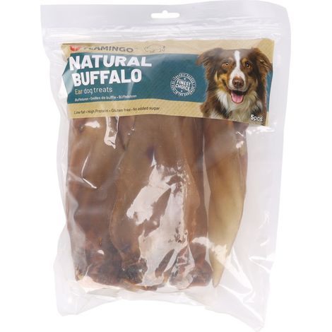 Friandises Nature Oreilles de buffle 5 pièces pour chien - Flamingo (1/3)