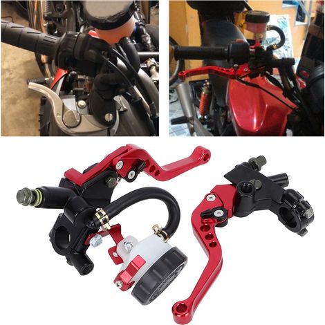 1 paire de maîtres-cylindres de frein et d'embrayage hydrauliques CNC universels pour motos (1/5)
