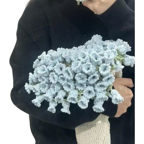 Kit de crochet DIY couverture fleurie bouquet de roses, kit loisirs créatifs jeté de canapé décoration canapé fauteuil, idée cadeau fête des mères (1/5)