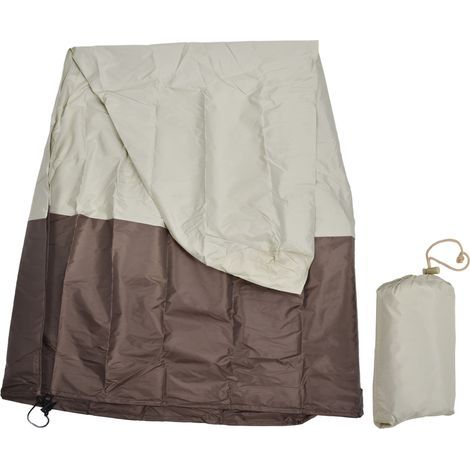 Couverture de fontaine de jardin 210D enduit d'argent Tissu Oxford Statue étanche Housse de protection pour patio extérieurBeige et café (1/5)