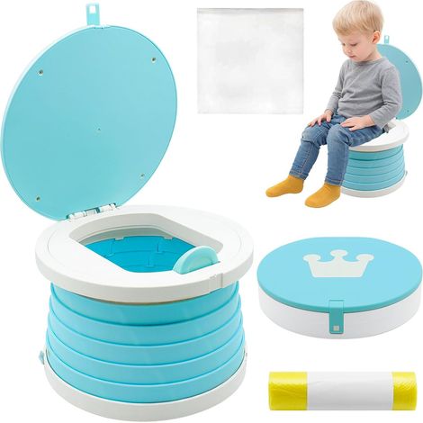 Klappbarer Kinder-Toilettensitz – 1 Stück – ABS-Kunststoff – Tragbar und leicht – Für Reisen, Camping und Auto – Blau (1/5)