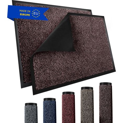 Tapis de Porte 40x60 Marron Noir - Résistant Aux Intempéries, Imperméable, Lavable - Pour Extérieur/Intérieur (1/5)