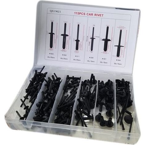 115 PZ PLASTICA TRIM CLIP RIVETTI CLIP KIT Fermi di Spinta Auto paraurti porta
