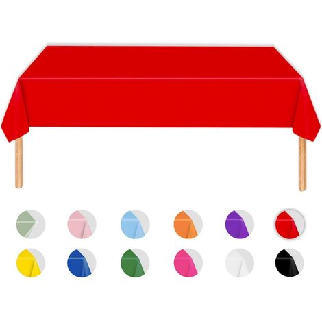 Rote Tischdecke 137x274cm rechteckig für Partys und Haushalt