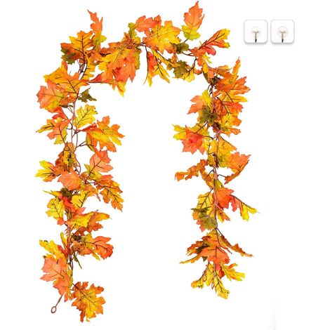 Guirlande Feuille D Erable Artificielle - 5,9 Pièces - Pour Décoration Intérieure Extérieure Automne Noël Réveillon - 2 Pièces (1/5)