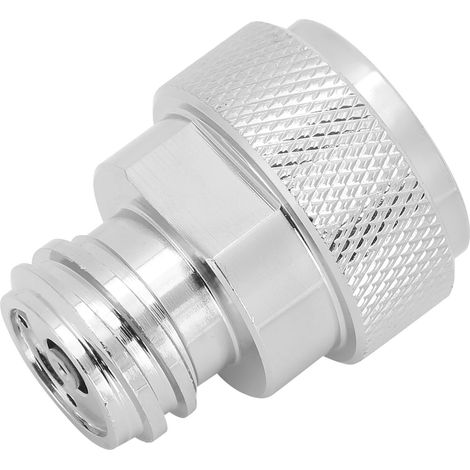 Adaptateur pour bouteille de CO2 avec clé, en laiton plaqué cuivre, argenté. Connecteur de conversion pour bouteille de CO2. (1/5)