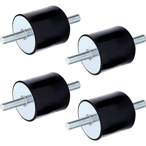 Silentbloc M8 - Lot de 4 - Caoutchouc et Acier - Isolateur Anti-vibration - Pour Moteur et Pompe - 30x30mm (1/5)