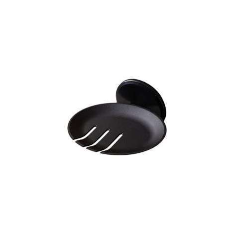 Porte-savon auto-drainant avec ventouses mobiles pour montage mural, design creux permettant à l'eau de s'écouler rapidement, convient pour salle de bain, cuisine, douche (noir) (1/5)