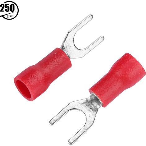 Lot de 250 cosses à sertir isolées pour fils électriques (rouge) (1/5)
