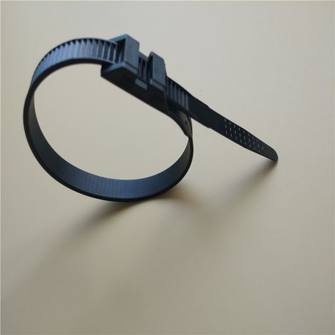 Serre-câble double boucle nylon noir épaissi 9260 anti-dent anti-bouton cent pièces (1/2)