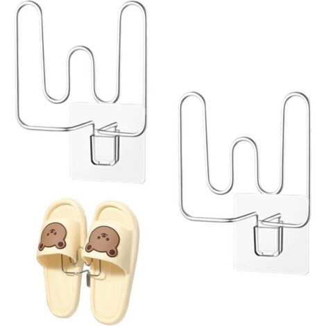 Range Chaussures Mural, XU, Etagere pour Pantoufles, Suspendu Multifonctionnel, Porte Chaussure Perçage, étagère à Acier Inoxydable, Mural 2pcs -